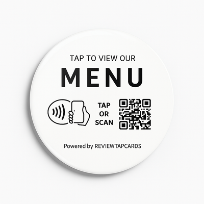 White NFC & QR Menu Tag